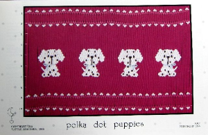 Little Memories Smocking Plate Polka Dot Puppies 017